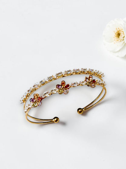 MULTI FLOWER DIAMOND IMERSON BRACELET (CUFF)