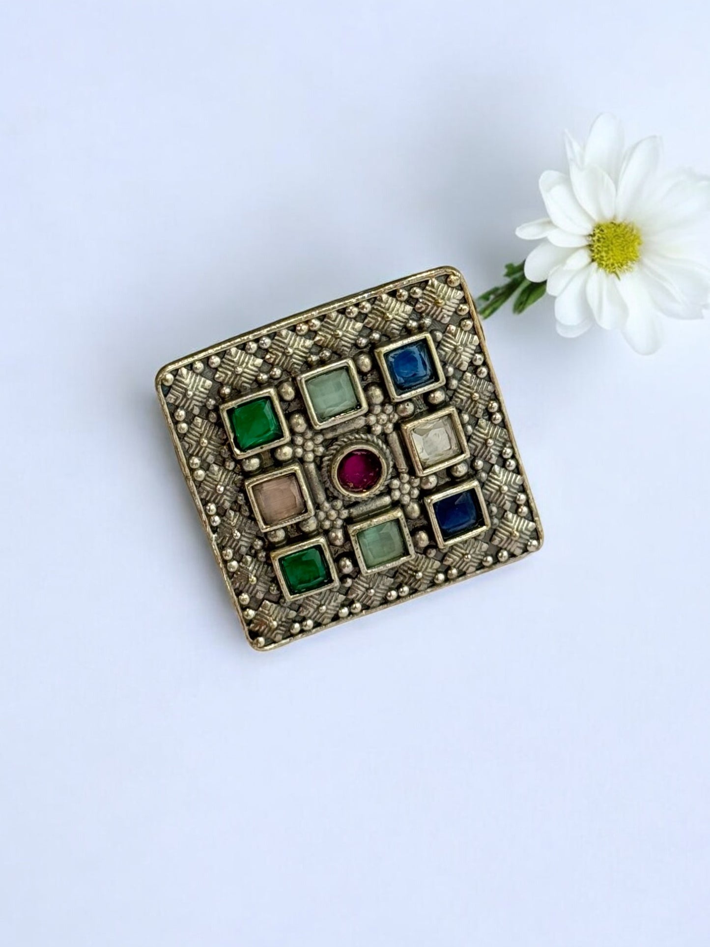 MULTI ISHANI GERMAN SILVER RING