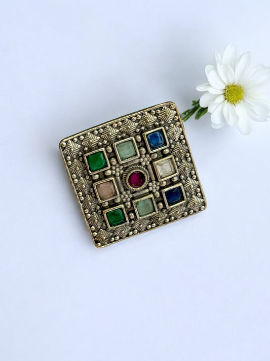 MULTI ISHANI GERMAN SILVER RING