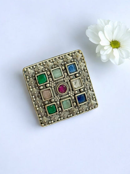 MULTI ISHANI GERMAN SILVER RING