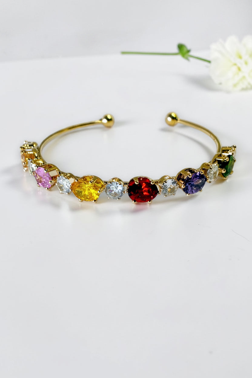 MULTI OVAL DIAMOND ELANIE BRACELET (CUFF)