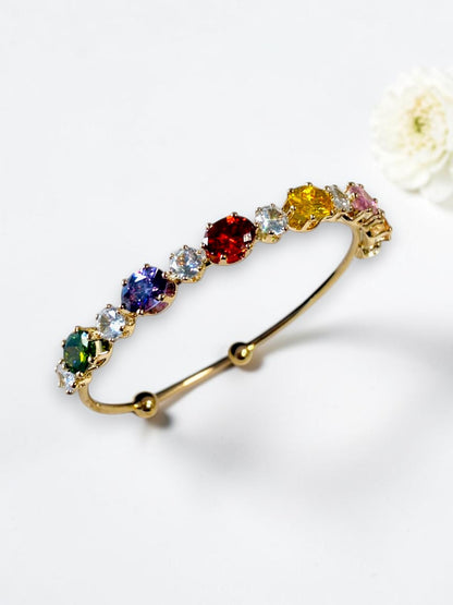 MULTI OVAL DIAMOND ELANIE BRACELET (CUFF)