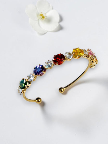 MULTI OVAL DIAMOND ELANIE BRACELET (CUFF)