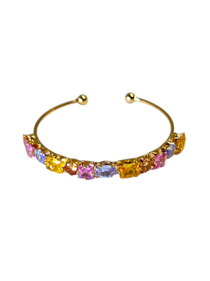 MULTI SQUARE DIAMOND ELANIE BRACELET (CUFF)