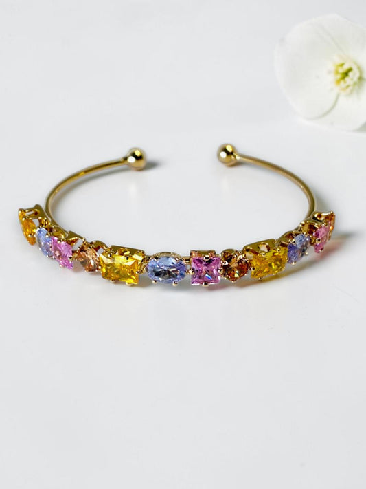 MULTI SQUARE DIAMOND ELANIE BRACELET (CUFF)