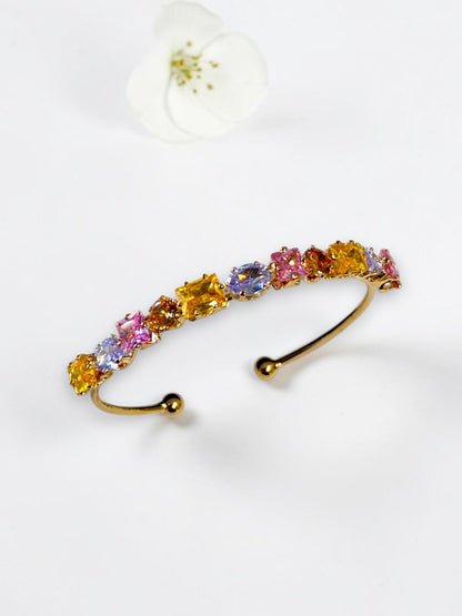 MULTI SQUARE DIAMOND ELANIE BRACELET (CUFF)