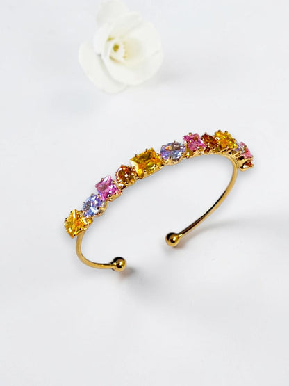MULTI SQUARE DIAMOND ELANIE BRACELET (CUFF)