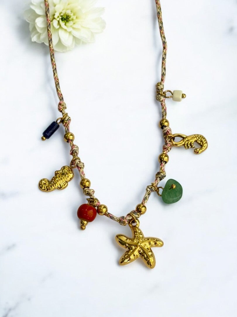 MULTI STARFISH CHARM EZRA NECKLACE