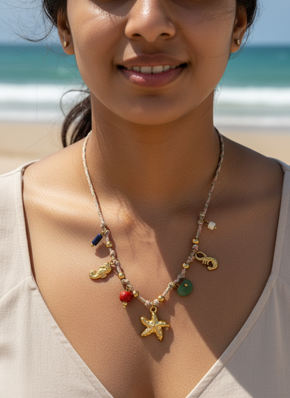 MULTI STARFISH CHARM EZRA NECKLACE