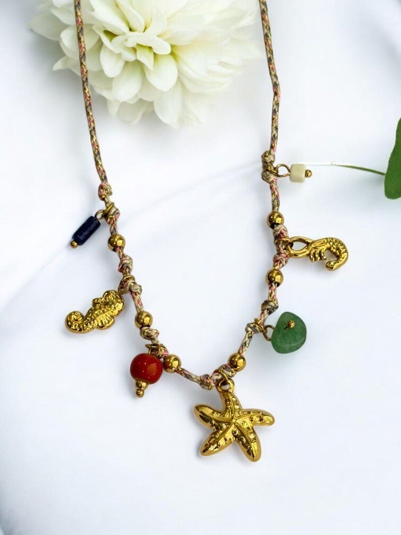 MULTI STARFISH CHARM EZRA NECKLACE