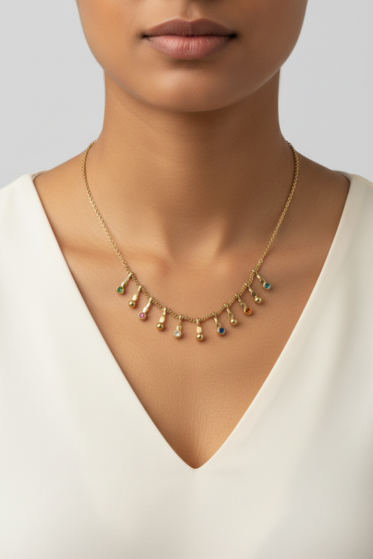 MULTI STONE EMILY NECKLACE
