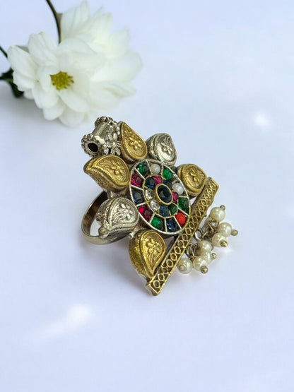 MULTI VEDIKA GERMAN SILVER RING
