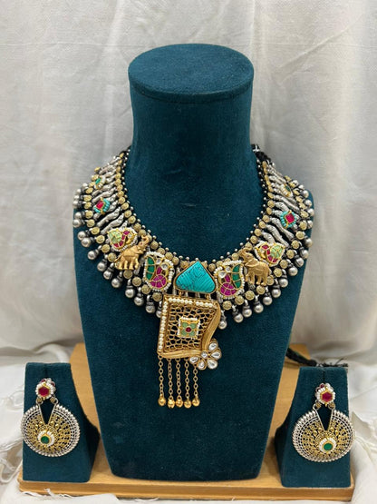 MULTI NITYA GERMAN SILVER JEWELLERY SET