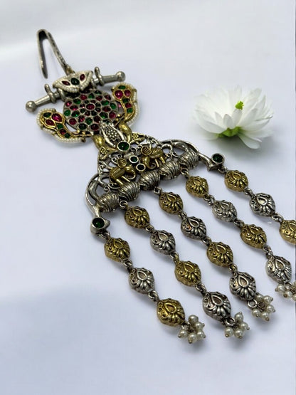 GERMAN SILVER MULTI STONE, ELEPHANT MOTIF, CHAIN JUDA