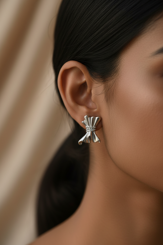 SILVER MID CENTURY VINTAGE TRACY EARRINGS