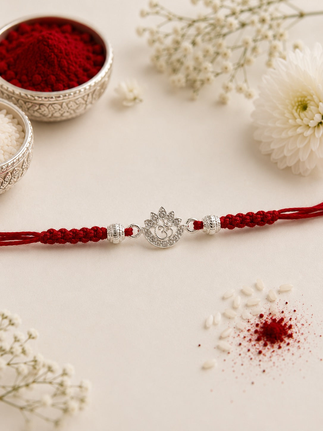 OM AARUSHI PURE SILVER RAKHI