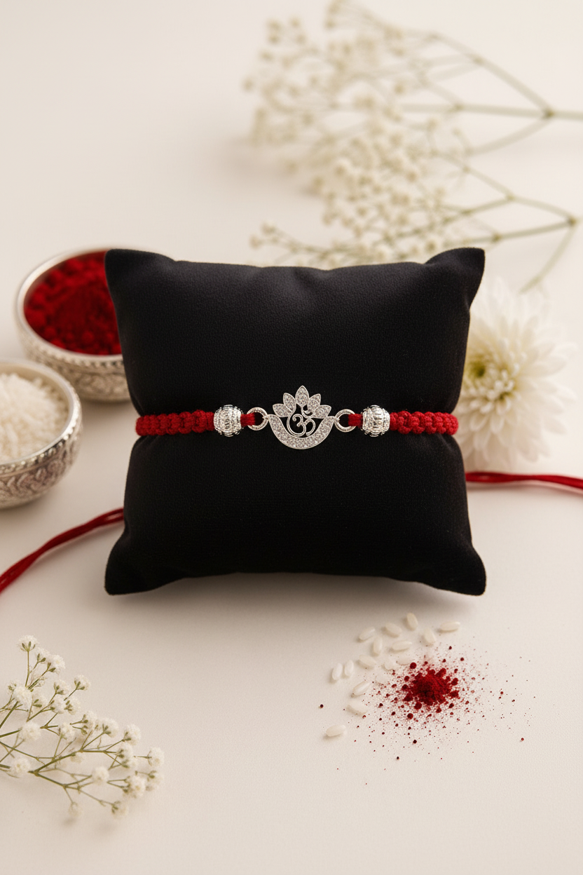 OM AARUSHI SILVER RAKHI
