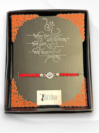 OM AARUSHI PURE SILVER RAKHI