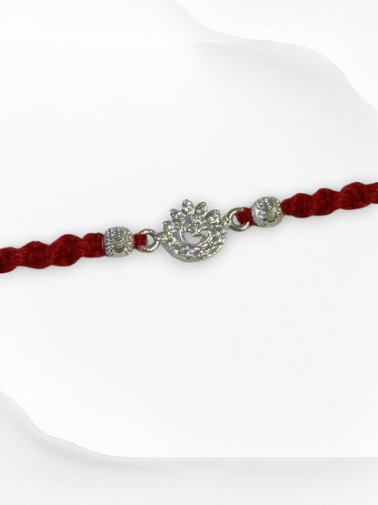 OM AARUSHI PURE SILVER RAKHI