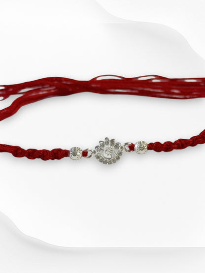 OM AARUSHI PURE SILVER RAKHI