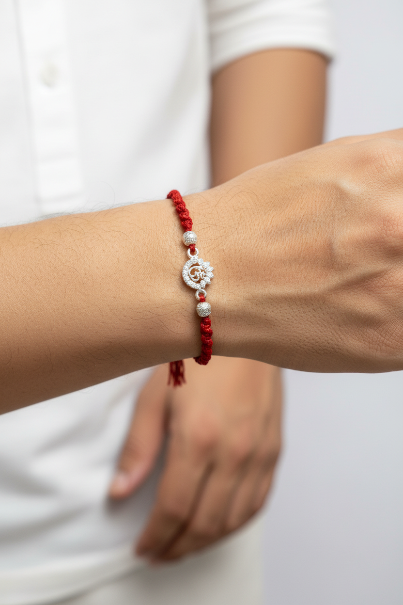 OM AARUSHI SILVER RAKHI