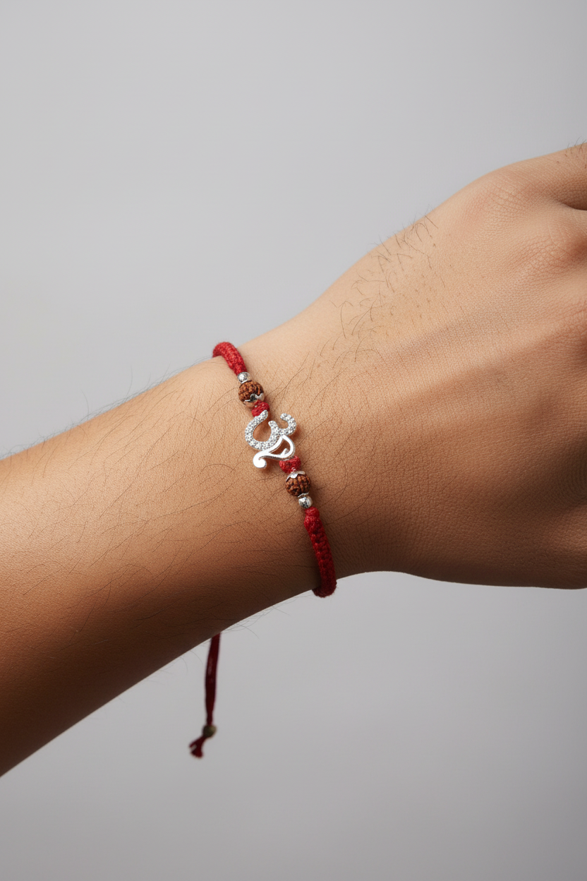 OM AVNI SILVER RAKHI