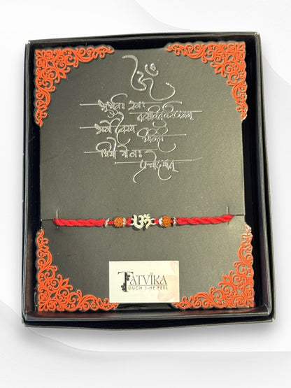 OM RUDHRAKSH SAANVI PURE SILVER RAKHI
