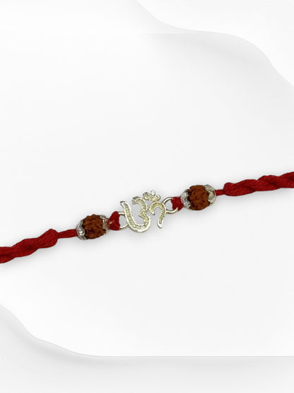 OM RUDHRAKSH SAANVI PURE SILVER RAKHI