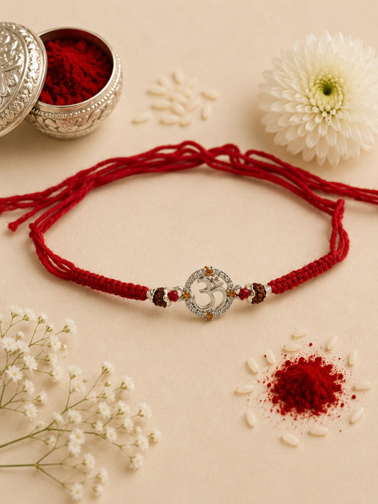 OM AARNA PURE SILVER RAKHI