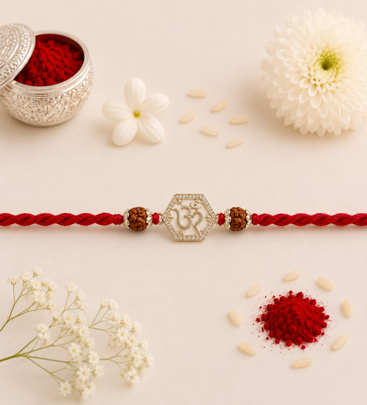 OM SANJANA PURE SILVER RAKHI