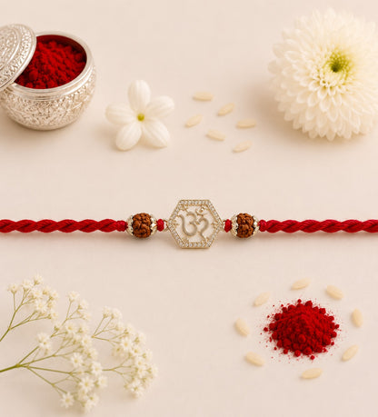 OM SANJANA PURE SILVER RAKHI