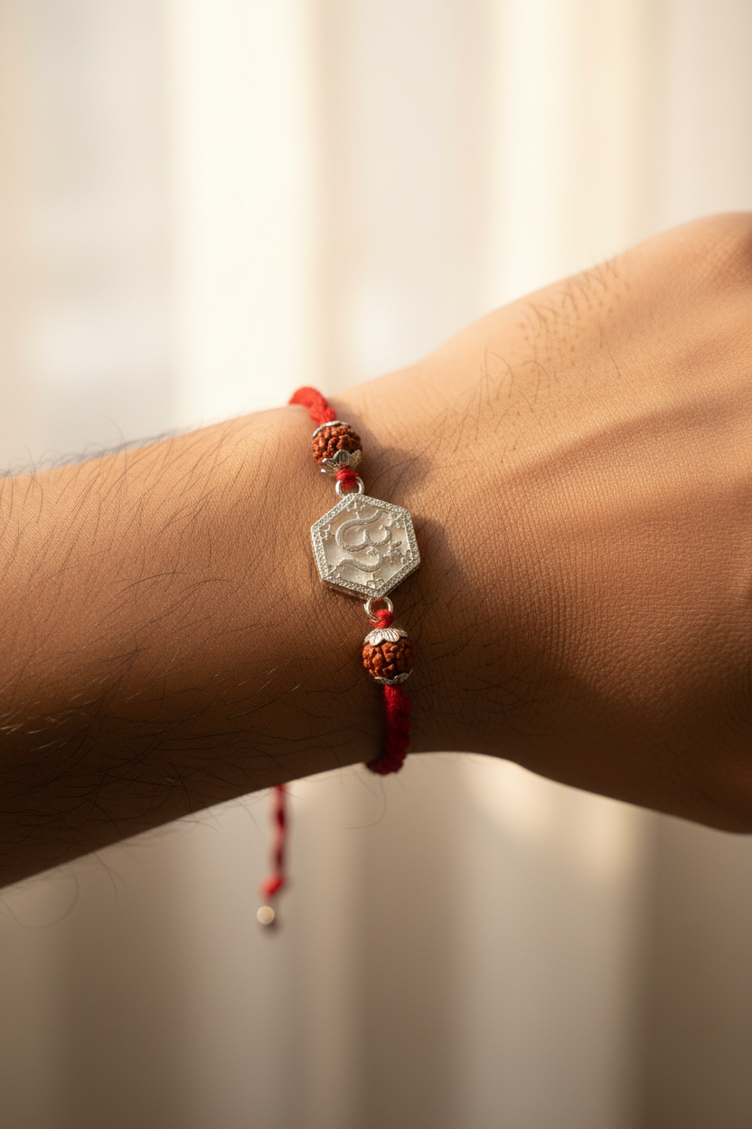 OM SANJANA SILVER RAKHI