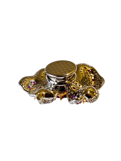 PINK-GREEN FLORAL PINKAL BROOCH (MAGNETIC)