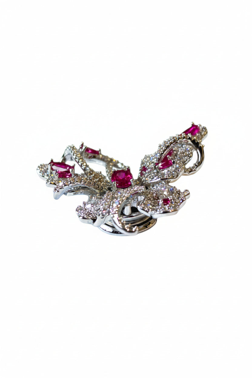PINK BUTTERFLY CRIKEL BROOCH (MAGNETIC)