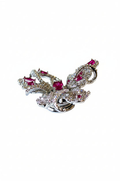 PINK BUTTERFLY CRIKEL BROOCH (MAGNETIC)