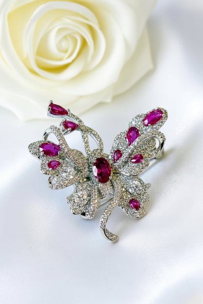 PINK BUTTERFLY CRIKEL BROOCH (MAGNETIC)
