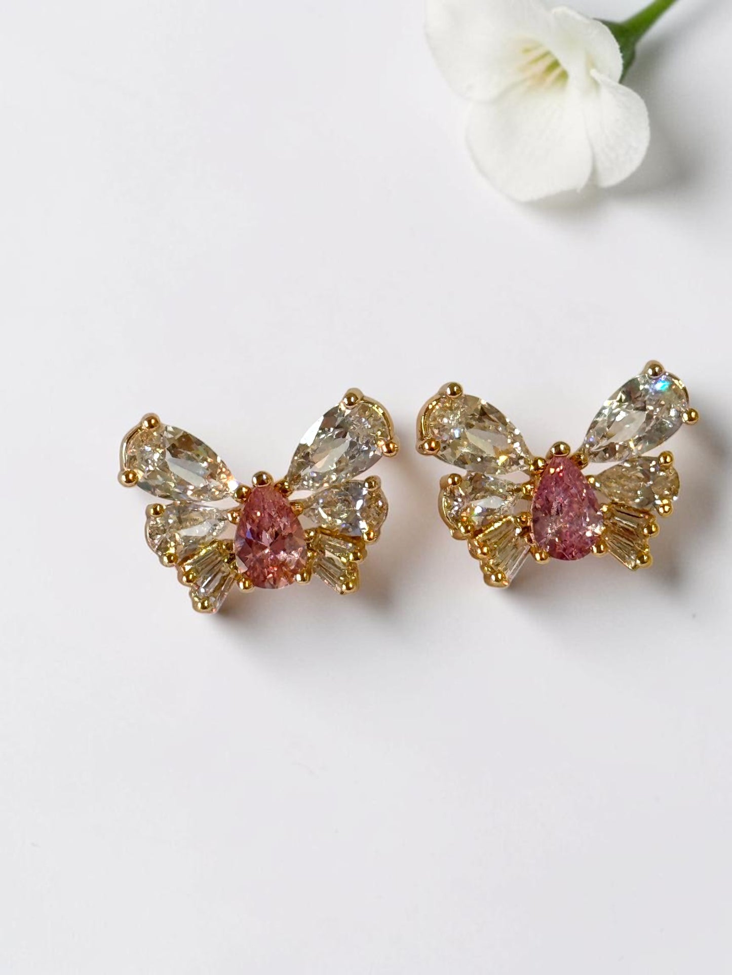 PINK BUTTERFLY KEEGAN EARRINGS