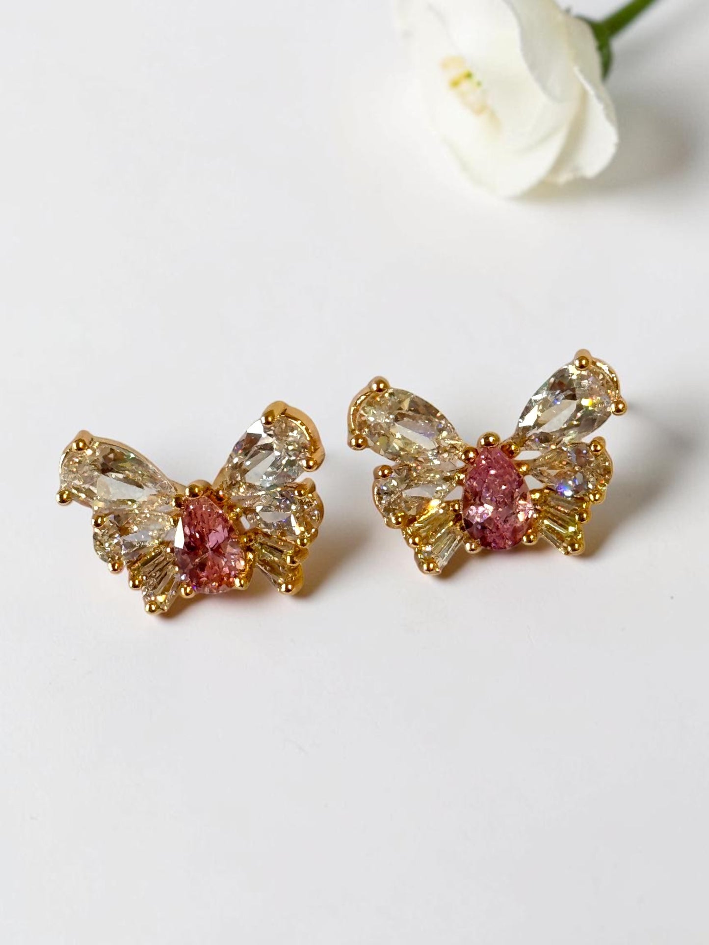 PINK BUTTERFLY KEEGAN EARRINGS