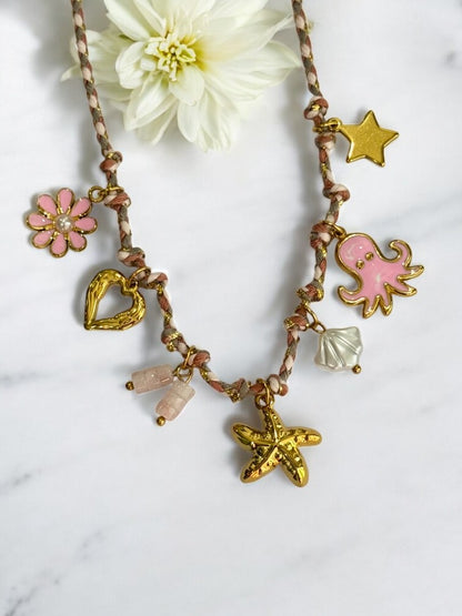 PINK CHARMS EZRA NECKLACE