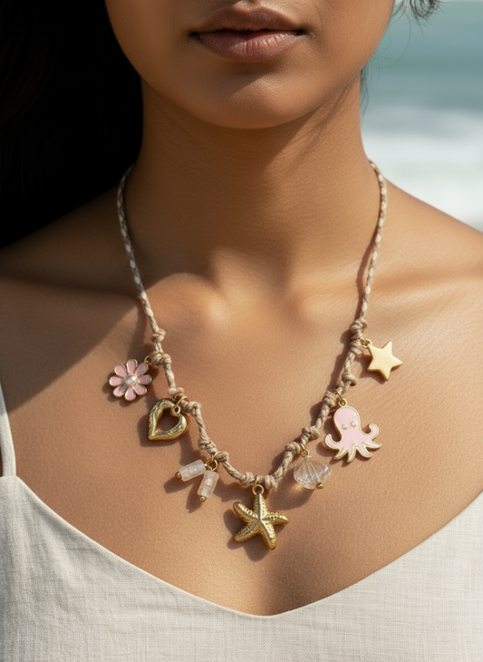 PINK CHARMS EZRA NECKLACE