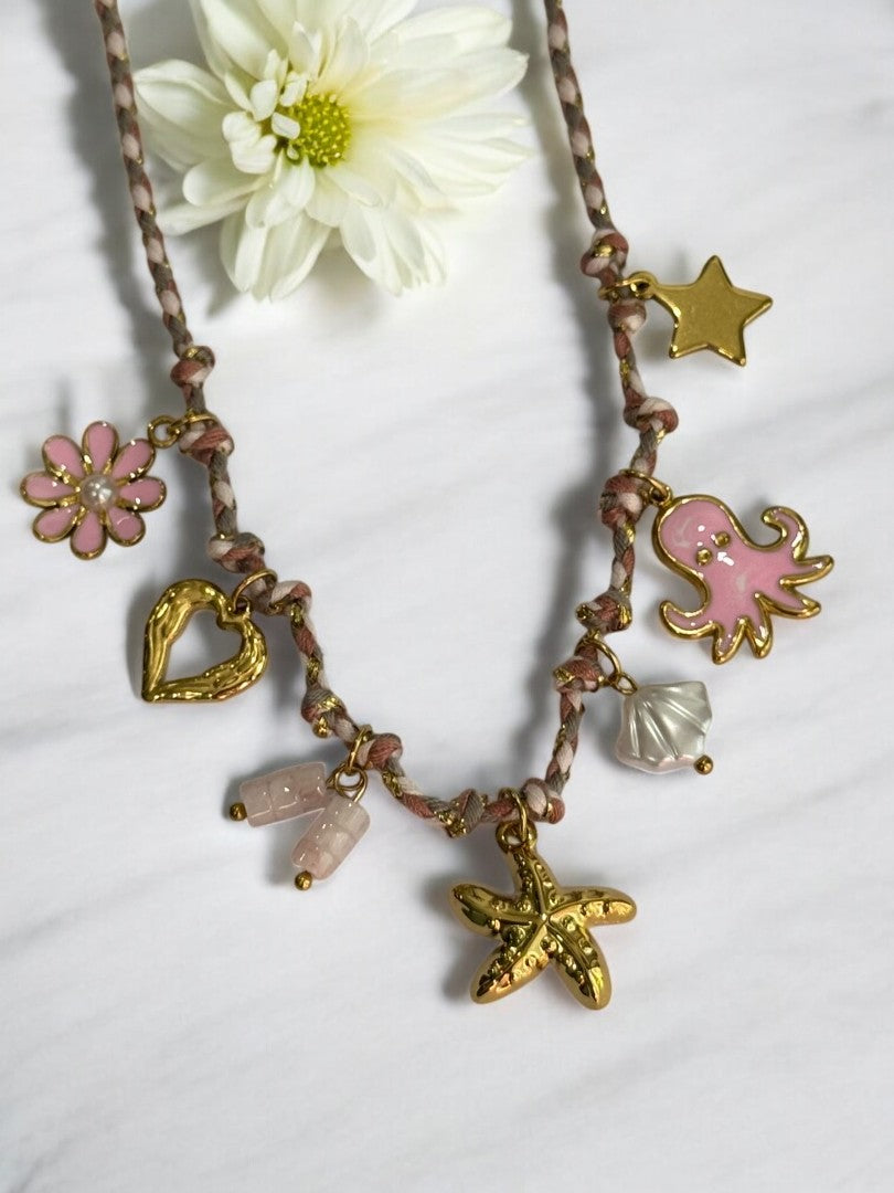 PINK CHARMS EZRA NECKLACE