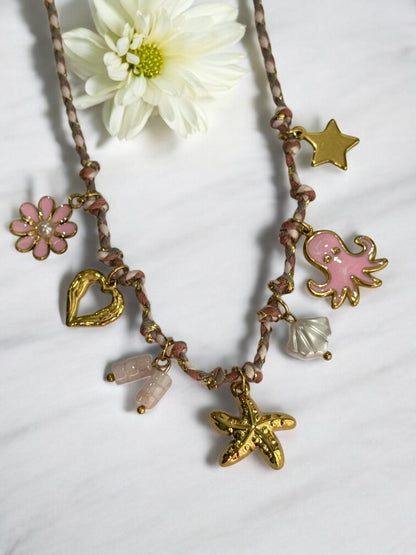 PINK CHARMS EZRA NECKLACE