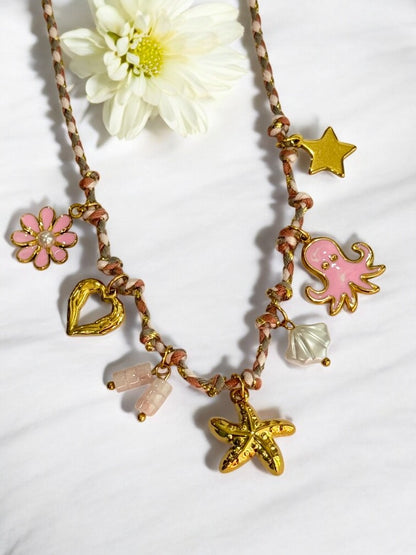 PINK CHARMS EZRA NECKLACE