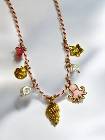 PINK CONESHELL CHARM EZRA NECKLACE