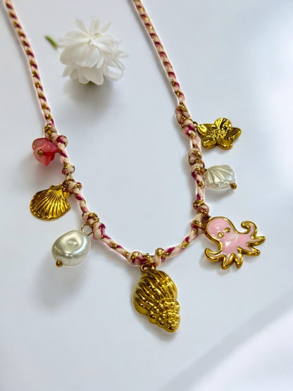 PINK CONESHELL CHARM EZRA NECKLACE