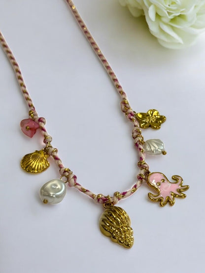 PINK CONESHELL CHARM EZRA NECKLACE