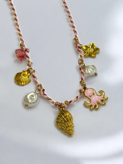 PINK CONESHELL CHARM EZRA NECKLACE