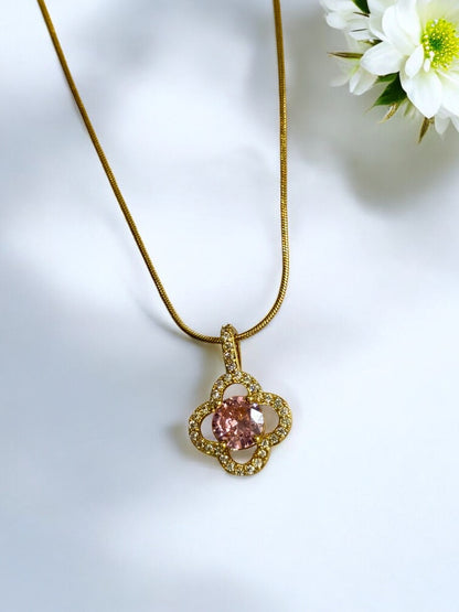PINK DIAMOND BODHI NECKLACE