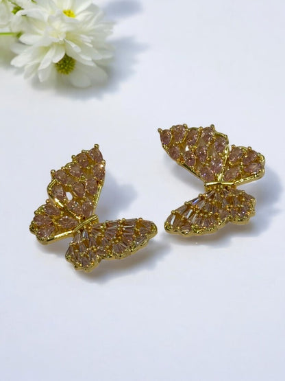 PINK DIAMOND BUTTERFLY ABELIE EARRINGS