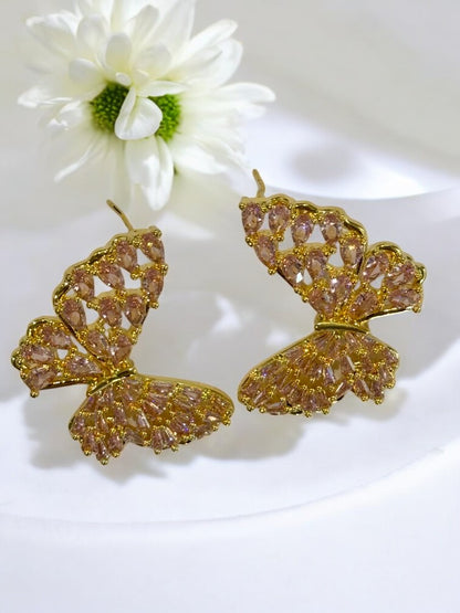 PINK DIAMOND BUTTERFLY ABELIE EARRINGS